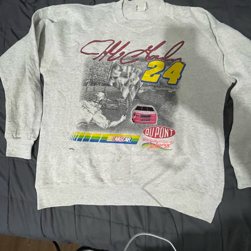 Men's Gray NASCAR Crewneck Sweater